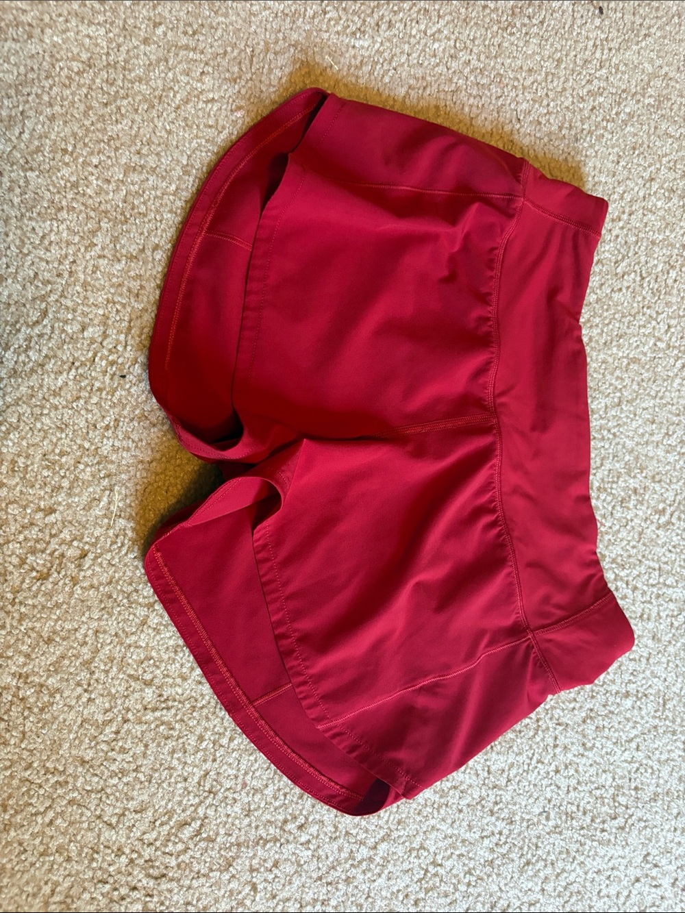lululemon athletica Crimson Red Athletic Running Shorts - Picture 2 of 4